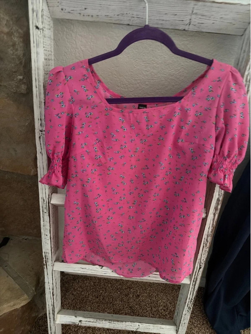 Pink floral blouse